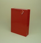 TORBA PAPIEROWA "XL" czerwona połysk, 32x10x44cm