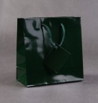 TORBA PAPIEROWA "C" zielona połysk, 16x7,5x16cm