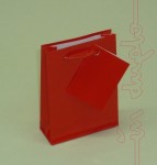 TORBA PAPIEROWA "XS" czerwona połysk, 8x3x10cm