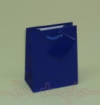 TORBA PAPIEROWA "S" niebieska połysk, 11x6x14,5cm